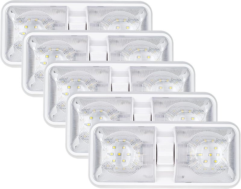 fouwick RV Led Lights Interior 12v Volt Fixtures 5 Packs,RV LED Lamp Ceiling,Led 12v with Switch,Switch Interior Lighting for Car/RV/Trailer/Camper(Natural White,4500K,5 Packs) - Image 1
